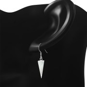 Mother of Pearl Triangle Silver Earrings, e312